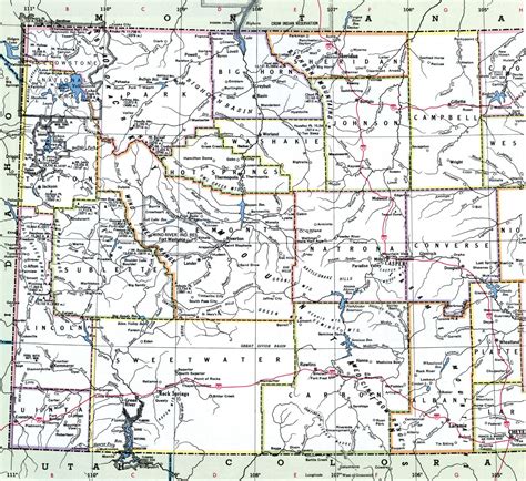 Printable Map Of Wyoming With Cities