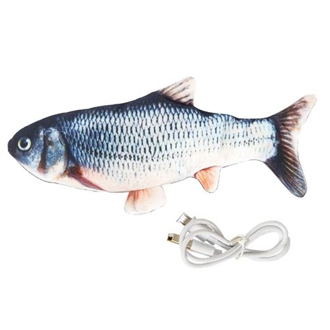 UJEAVETTE Electric Simulation Fish Pet Cat Toy Kids Toy USB Charging ...