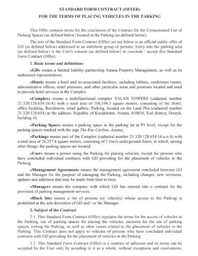 Image result for Standard Form Contract Examples