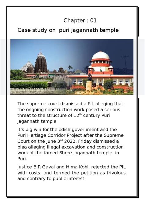 Case Study: Legal Battles Over Puri Jagannath Temple & Heritage ...