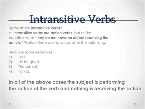 transitive and intransitive-verbs with examples ppt | PPT