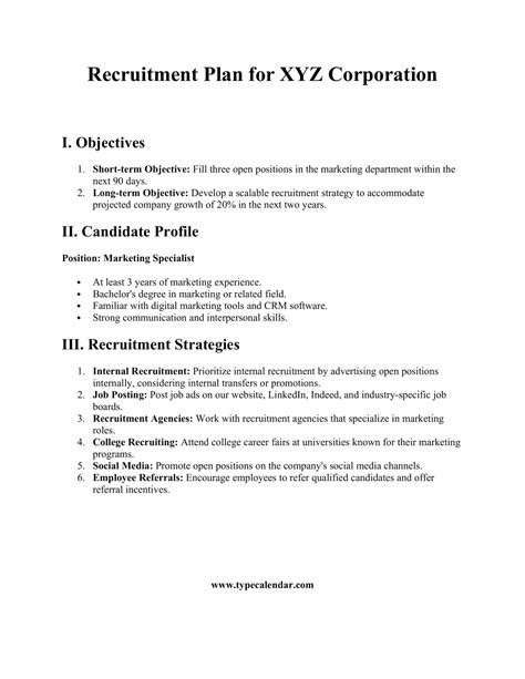 Recruitment Business Plan Template - prntbl.concejomunicipaldechinu.gov.co
