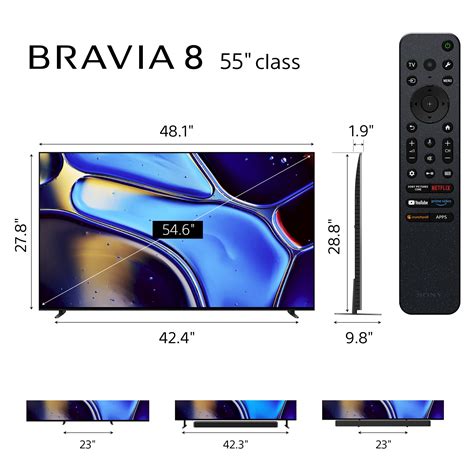Sony 55" Class BRAVIA 8 OLED 4K UHD Smart Google TV (2024) K55XR80 ...