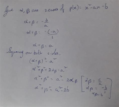 if alpha + beta are the zeroes of the quadratic polynomial p (x) = x2 ...