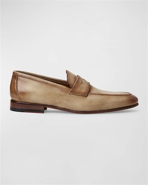 Bruno Magli Men's Tonio Leather Moccasin Penny Loafers | Neiman Marcus