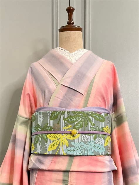 たんぽぽと散歩道＊リサイクル名古屋帯 A186 | kimono tento