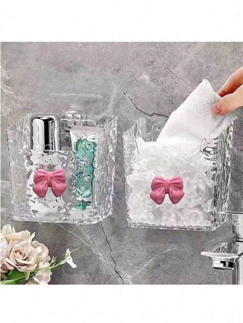 Bathroom Wall Mounted Storage Box, Bathroom Shelf, Transparent Plastic ...