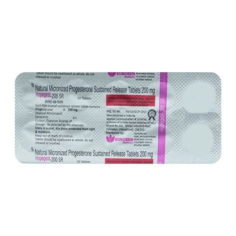 HOPEGEST 200MG SR TABLET 10'S Price, Uses, Side Effects, Composition ...