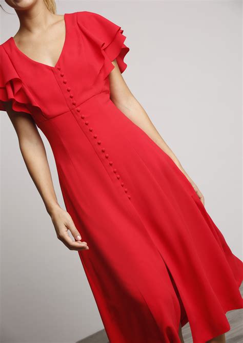 Red midi dress