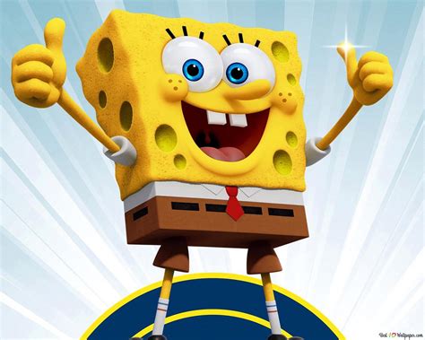 Spongebob cartoon character giving thumbs up 2K wallpaper download
