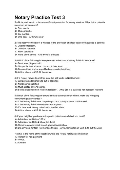 Image result for Notary Test Examples