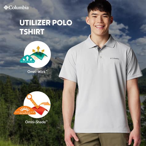 Columbia Men’s Omni-Wick Utilizer Polo Shirt with UPF 30 Protection ...