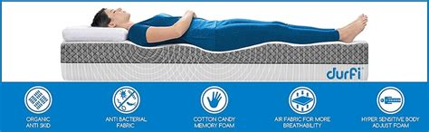 durfi Original Memory Foam Orthopedic I Single Bed Mattress 10 Inch ...