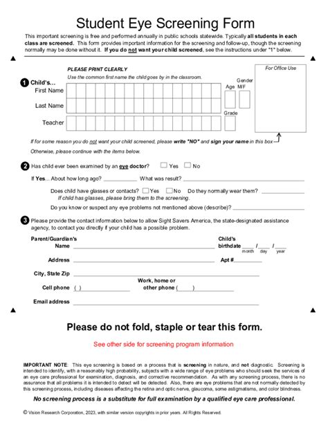 Fillable Online The Impact of Providing Vision Screening and Free ...