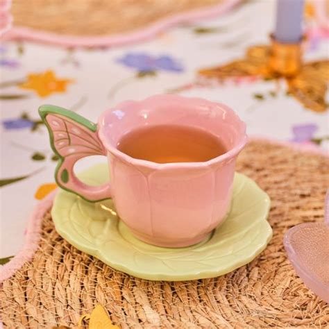 Floral Ceramic Cup & Saucer Set – Vensaa