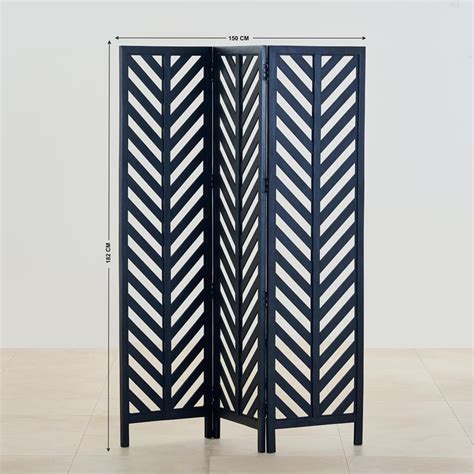 Buy Kiro Mango Wood Folding Room Divider - Black from Home Centre at ...