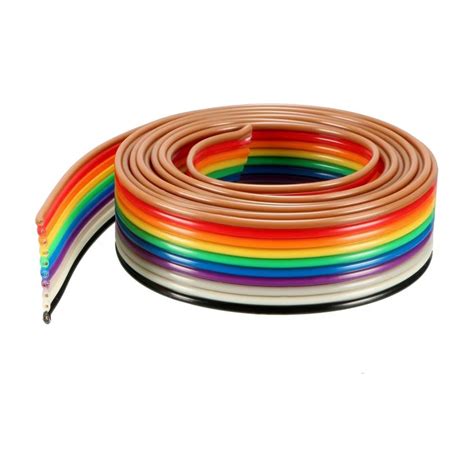 Multicolor Flat Ribbon Cable 10 wire per 1 meter – ControllersTech®