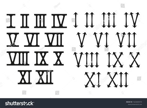 Roman Numerals Vector Illustration Isolated On Stock Vector (Royalty ...