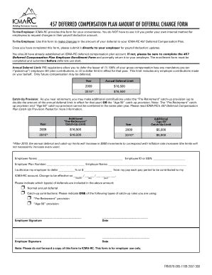 457 Deferred Compensation Plan Amount Deferral Change Form - Blank ...