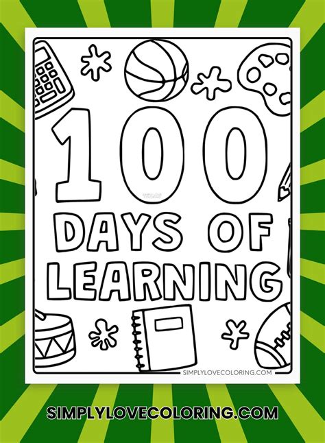 100 Day Coloring Sheet Pdf