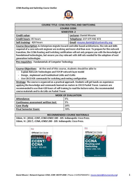 Image result for CCNA Course Outline PDF