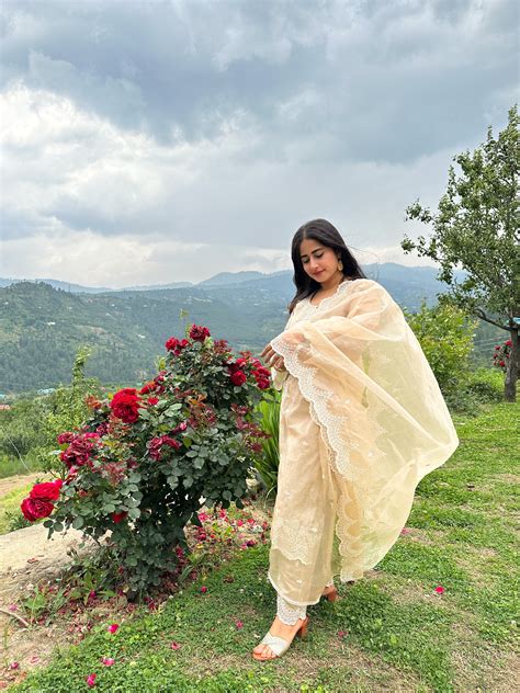 Yamini Bisht in Hazel Beige Chanderi Suit Set – Narayani Vastra