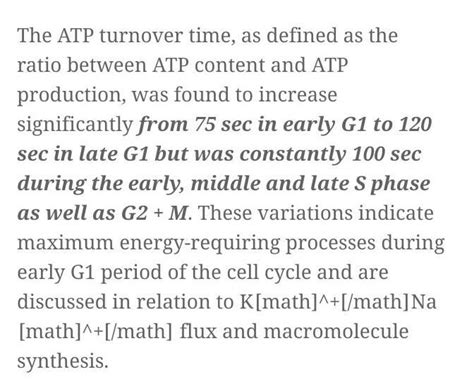 The turn over time for atp in a cell is? - Brainly.in