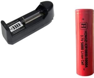 SIYAPRINTS 3.7 V 18650 5000mAH battery WITH 18650 CHARGER Game Battery ...