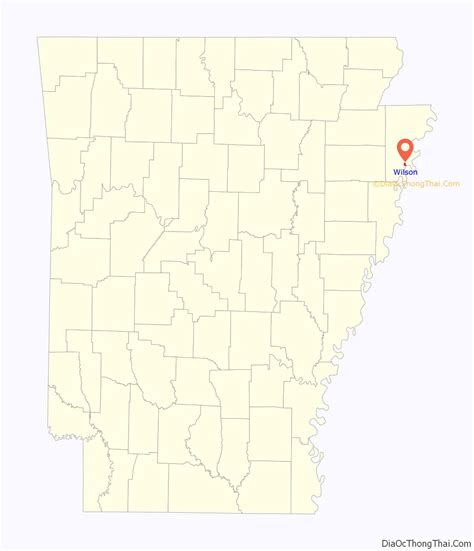 Map of Wilson city, Arkansas - Thong Thai Real