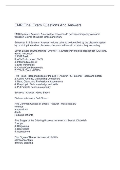 Image result for EMR Practice Questions