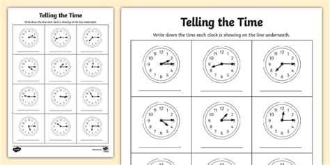 Quarter Past Times Worksheet