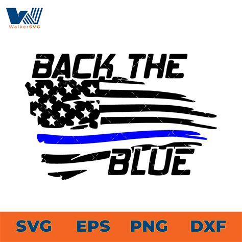 Back The Blue Flag SVG - Zerosvg