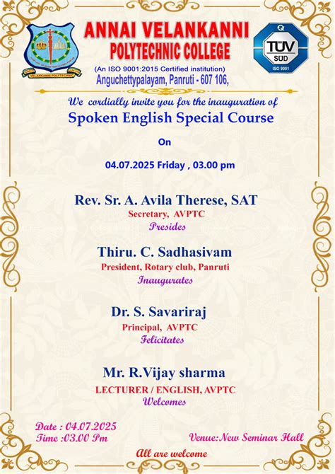 Annai Velankanni Polytechnic College, Panruti | AVPTC