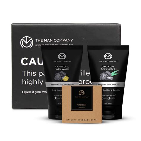 The Man Company Charcoal Face Care Kit with Charcoal Soap Bar, Face ...