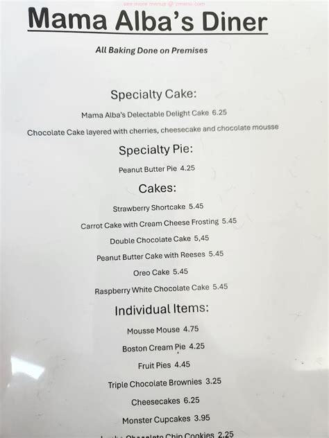 Online Menu of Mama Alba's Diner Restaurant, Phoenixville, Pennsylvania ...