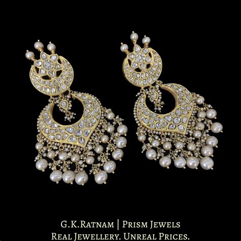 23k Gold and Diamond Polki Choker Necklace Set With Antiqued Hyderabad ...