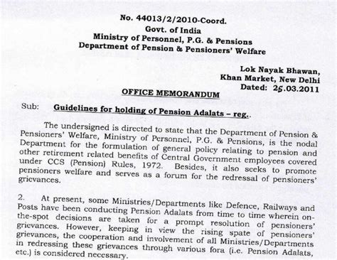 Guidelines holding of Pension ADALAT
