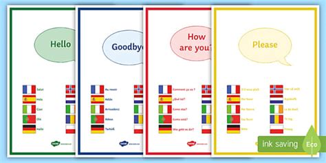 One Keyword in 10 Different Languages Display Posters-French