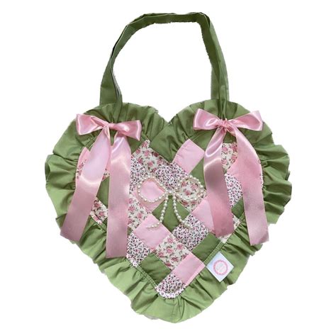 Fairy Garden Patchwork Heart Bag in 2024 | Heart shaped bag, Ruffles ...