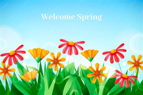Free Vector | Realistic floral spring background