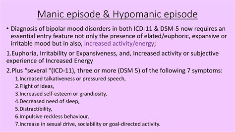 Mood disorders DSM 5 and ICD 11 | PPTX