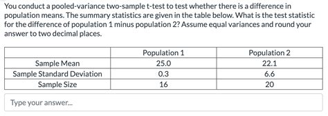 Image result for Pooled Variance with Two Means Example