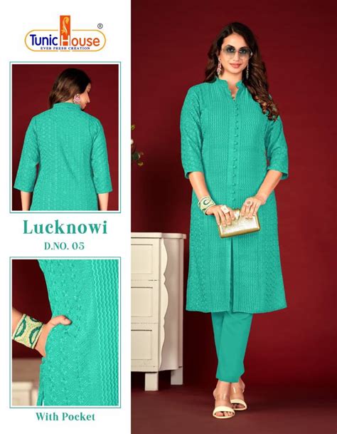 Tunic House Stripes Lucknowi 5 Fancy Chikankari Kurti Collection