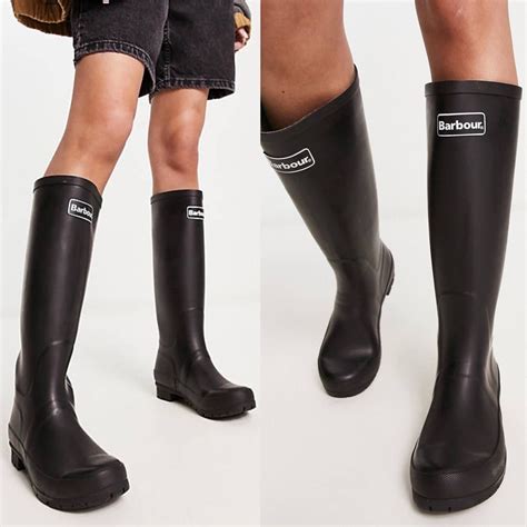NWB BARBOUR Abbey Tall Wellington Black Rain Boot - Size: 10 | EU 42 ...