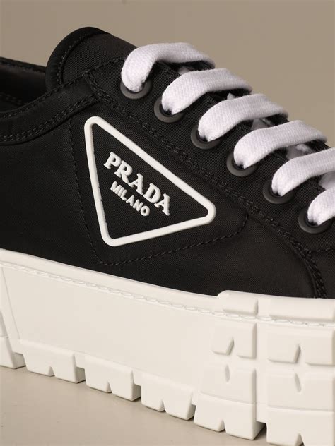Prada sneakers in nylon gabardine with triangular logo | Sneakers Prada ...