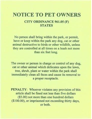 Notice to Pet Owners