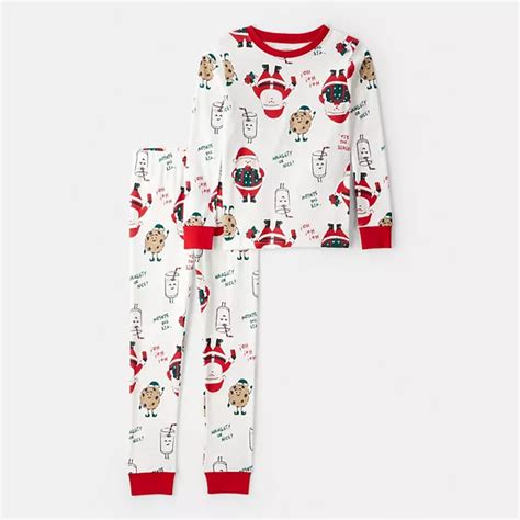 Girls 4-14 Carter's Santa & Cookies 2 Piece Pajama Top & Pajama Bottoms Set