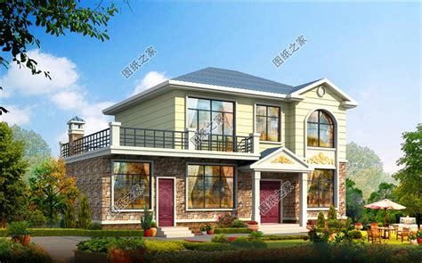 新中式二层别墅设计图，户型合理，采光极好 - 轩鼎房屋图纸