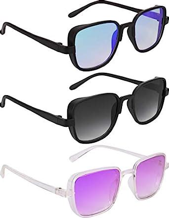 Buy NuVew® Combo Pack of 3 Unisex Sunglasses With Pouch - (Multi ...