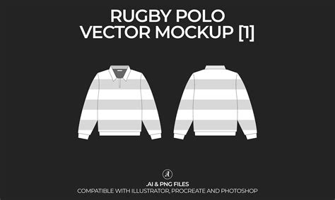 Rugby Polo Shirt Jersey Vector Mockup Streetwear and Fashion Tech Pack ...